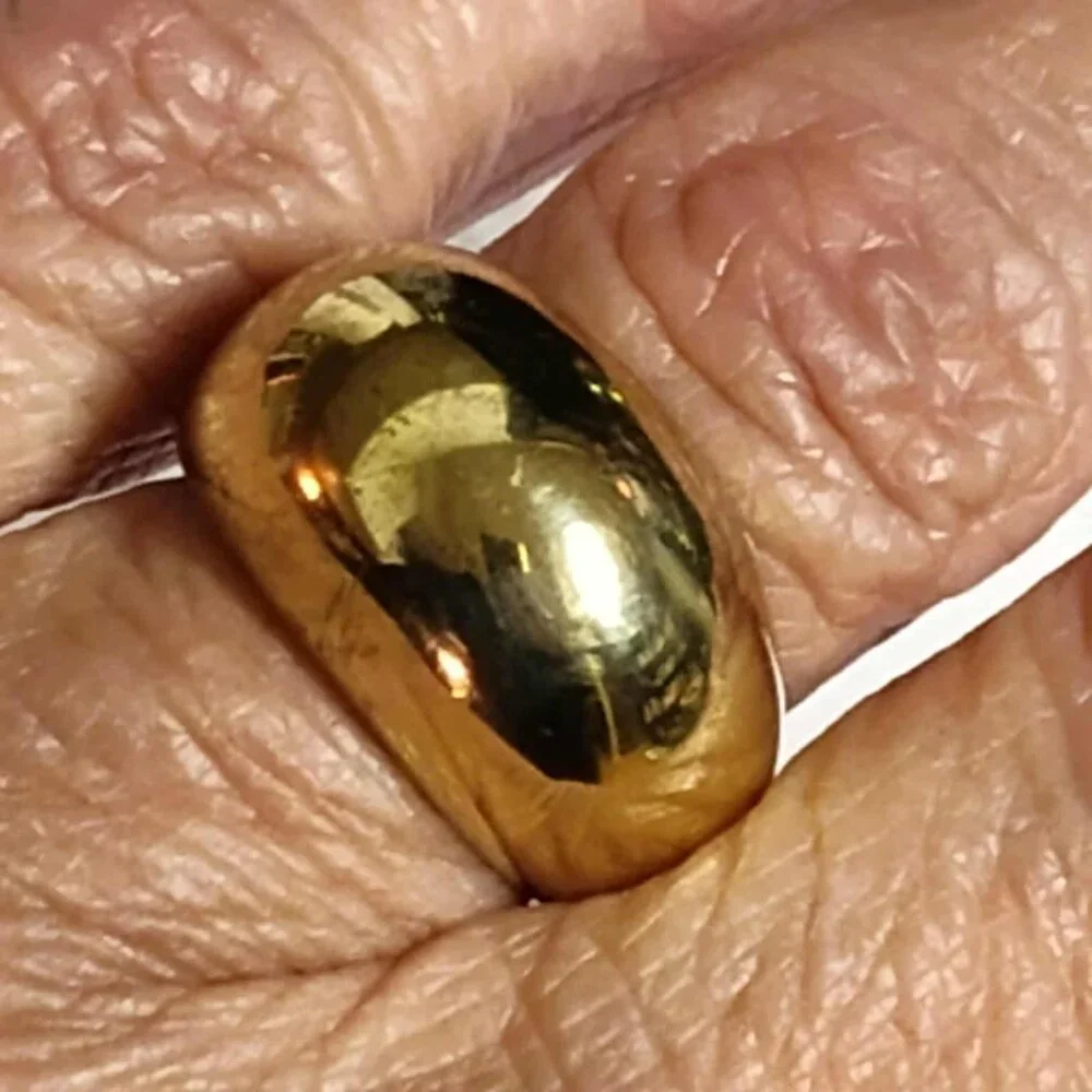 MODA AL MASSIMO(R) 18K YELLOW GOLD OVER BRONZE POLISHED DOME RING - size 7